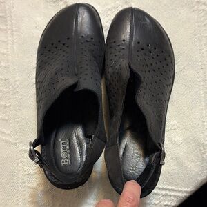 Born Black Perforated Leather Slip-Ons